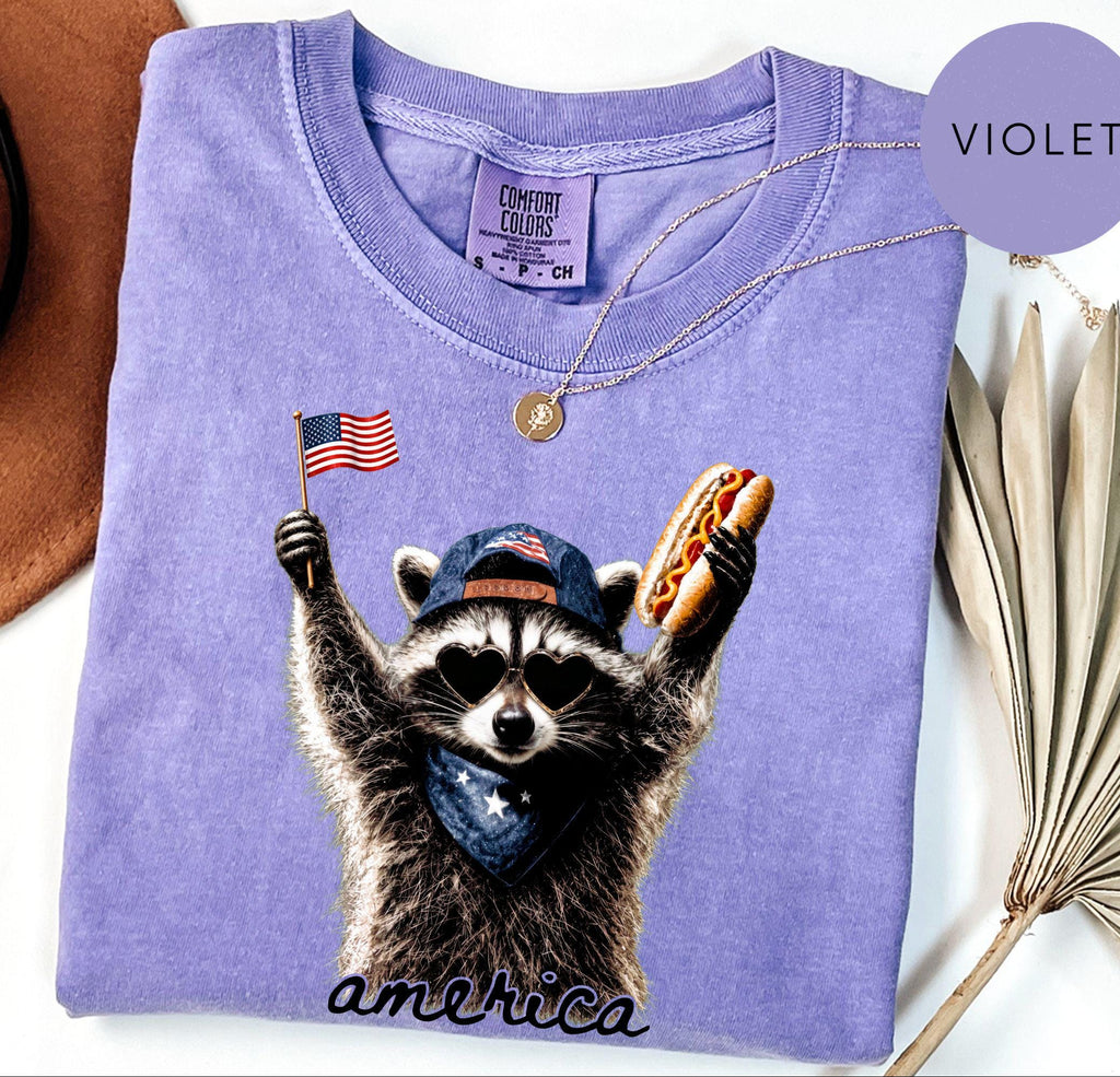 Feral Raccoon Shirt, Patriotic USA Tee, Funny Independence Day Apparel
