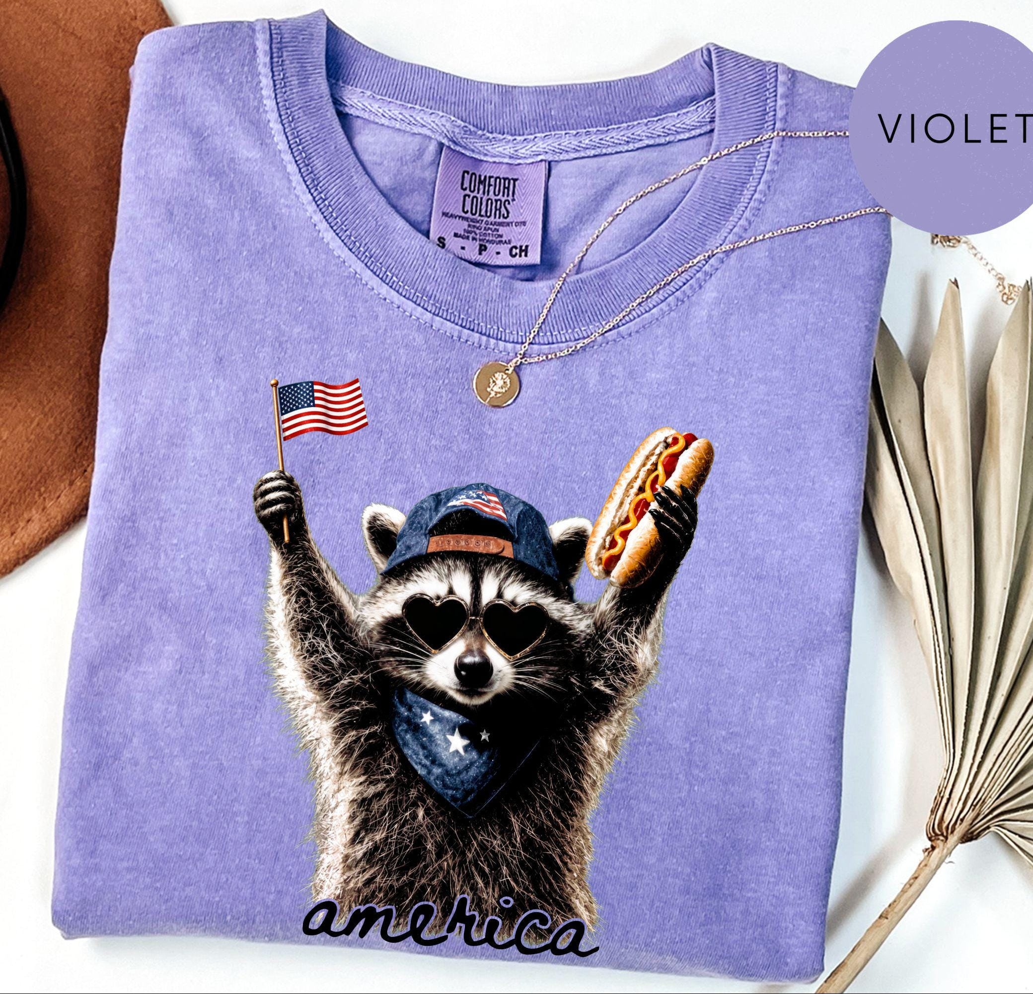 Feral Raccoon Shirt, Patriotic USA Tee, Funny Independence Day Apparel