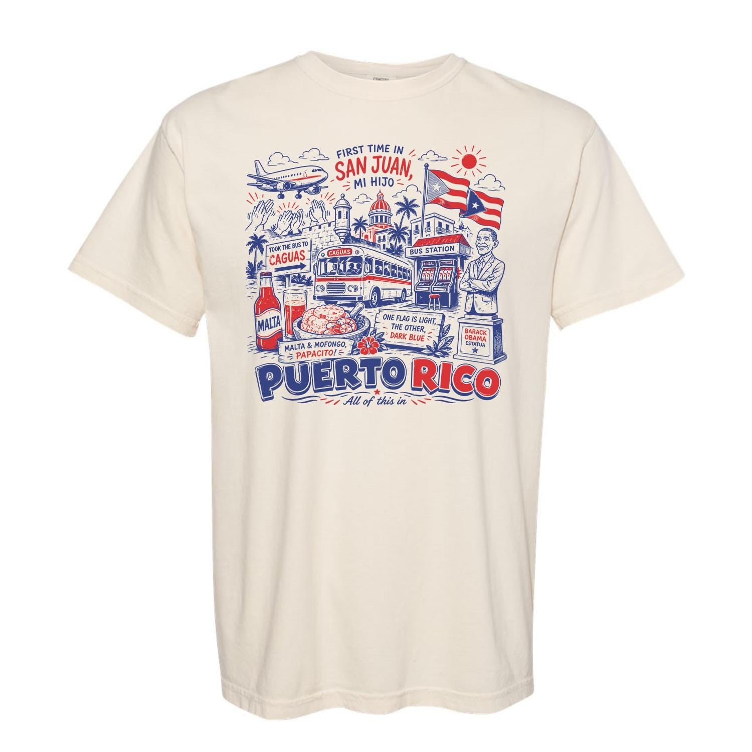 First Time In Sen Juan Puerto Rico T-Shirt - Viral Meme Song - Wedding, Vacation, Puerto Rican Boricua Pride Gif