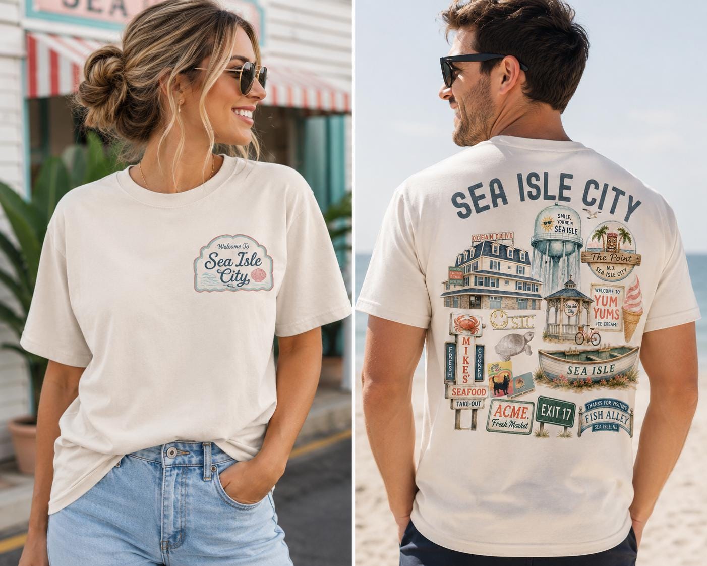 Sea Isle City Vintage Graphic T-Shirt, Coastal Beach Tee