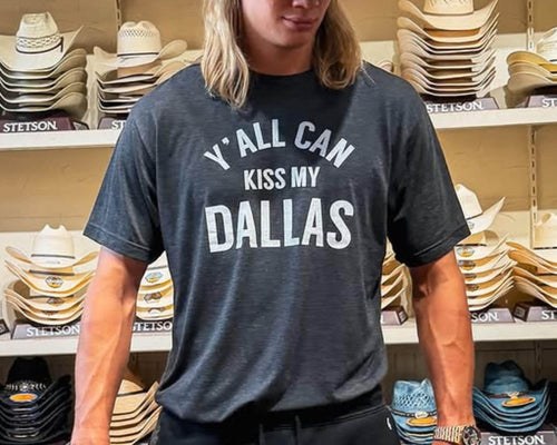 Y'all Can Kiss My Dallas Shirt, Funny Dallas Game Day Tee, Texas Football Fan Shirt, Southern Tailgate Gift