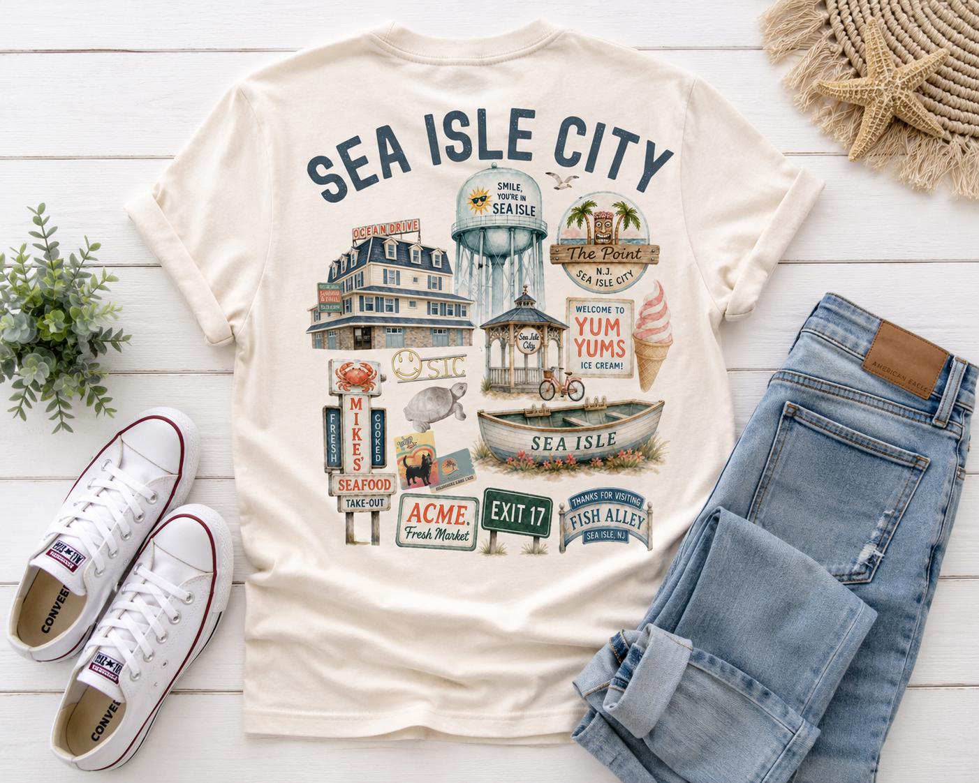 Sea Isle City Vintage Graphic T-Shirt, Coastal Beach Tee