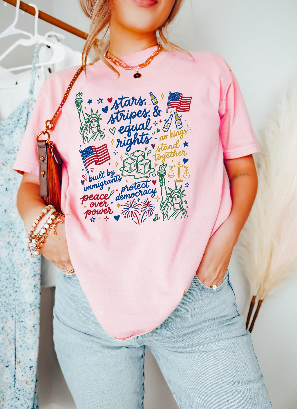 Liberal 4th of July Shirt, Doodle USA Political Tee, Anti Independence Day, Equal Rights, Anti Ice, Peace, Resist Tee, 4th Of July Shirt