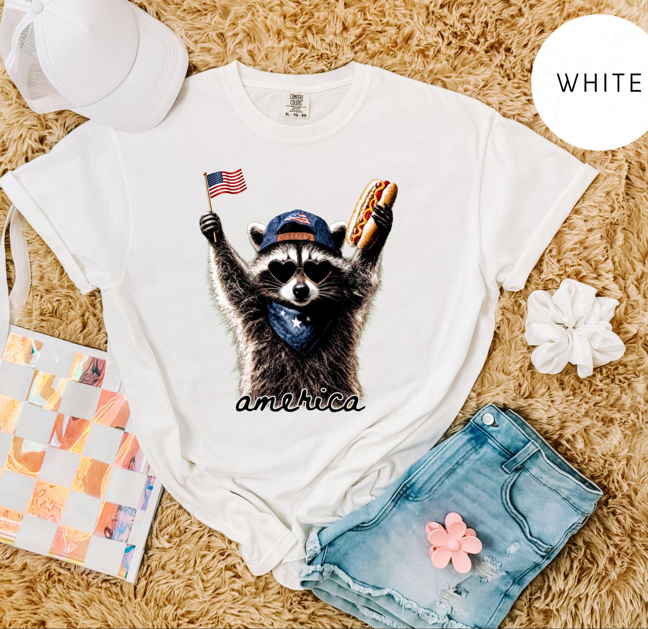 Feral Raccoon Shirt, Patriotic USA Tee, Funny Independence Day Apparel