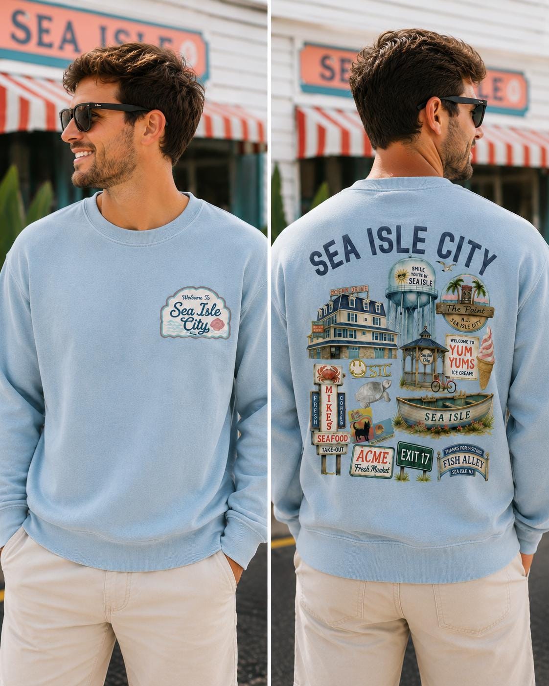 Sea Isle City Vintage Graphic T-Shirt, Coastal Beach Tee