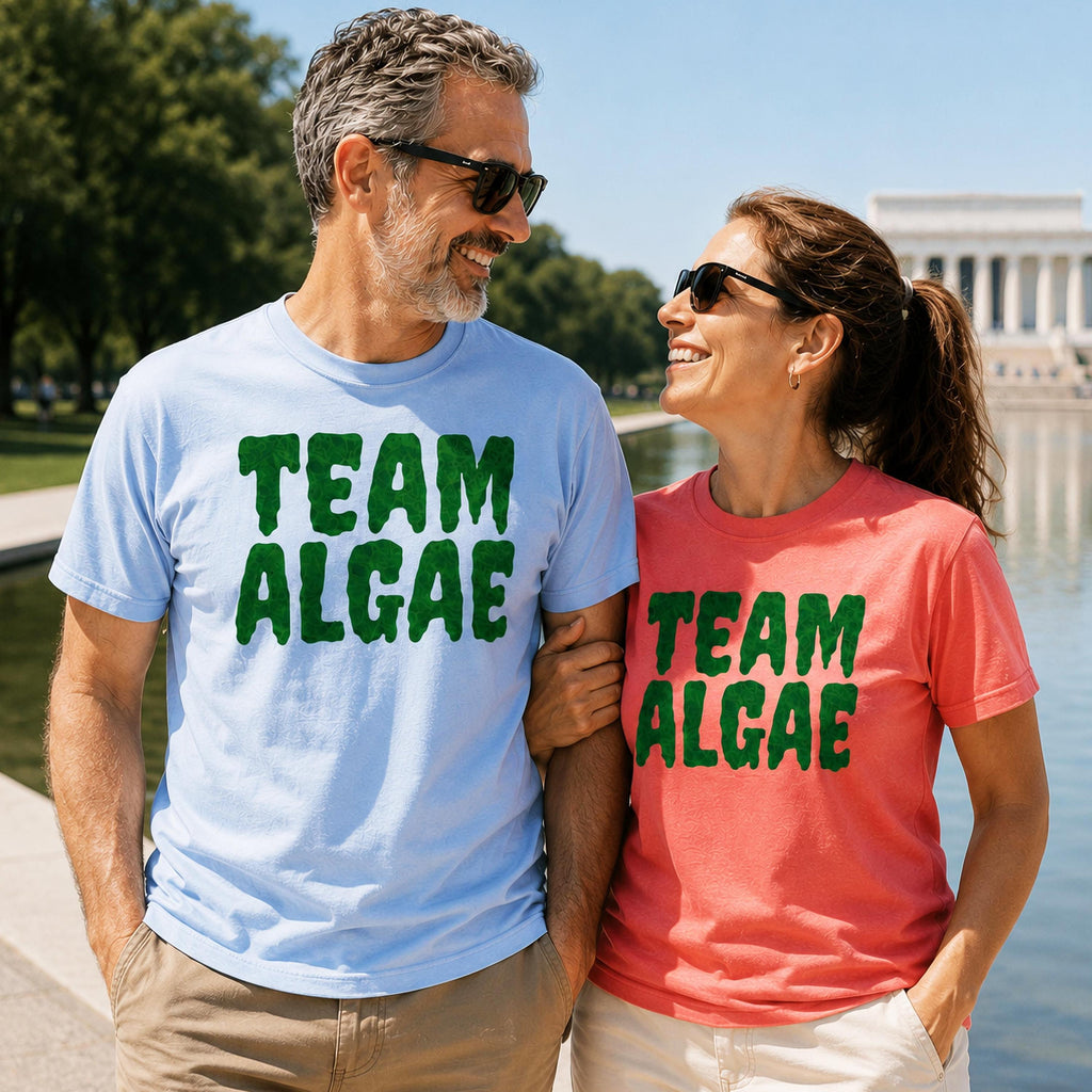 Team Algae T-Shirt, Make Algae Great Again, Funny Political Satire Tee, Lincoln Memorial Reflecting Pool