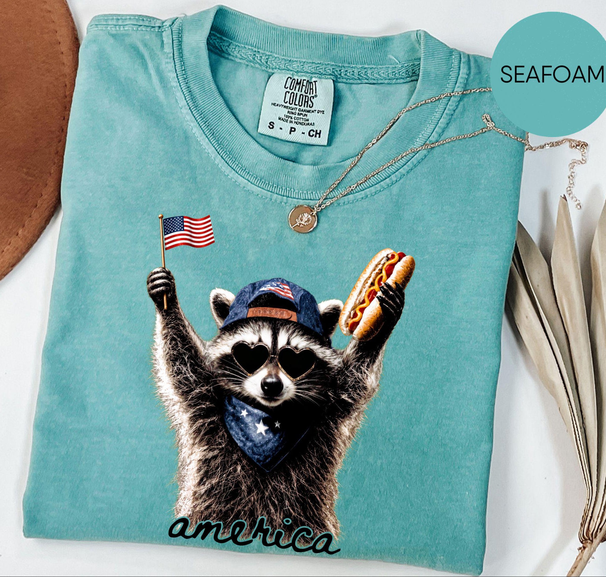 Feral Raccoon Shirt, Patriotic USA Tee, Funny Independence Day Apparel